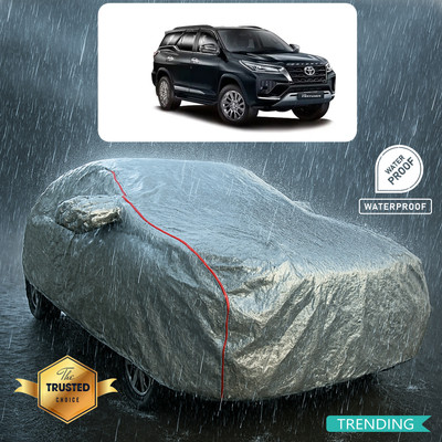 PAGORA Car Cover For Toyota Fortuner (With Mirror Pockets)(Silver, Red)