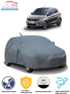 FUZICON Car Cover For Tata Tiago (With Mirror Pockets)(Grey)