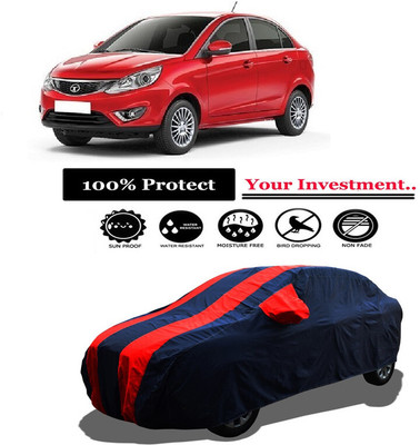 Amexride Car Cover For Tata Zest Revotron 1.2T XMS Petrol (With Mirror Pockets)(Red)
