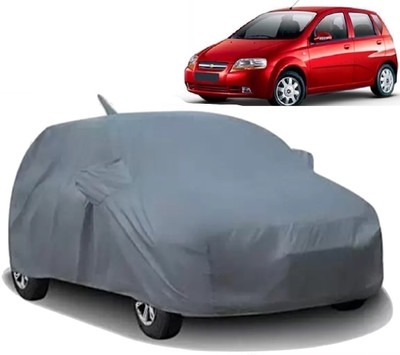 AXLOZ Car Cover For Chevrolet Aveo Uva (With Mirror Pockets)(Grey)