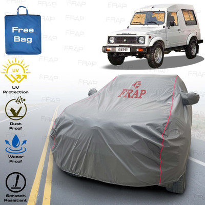 Frap Car Cover For Maruti Suzuki Gypsy, Gypsy 1000 (With Mirror Pockets)(Grey, Red)