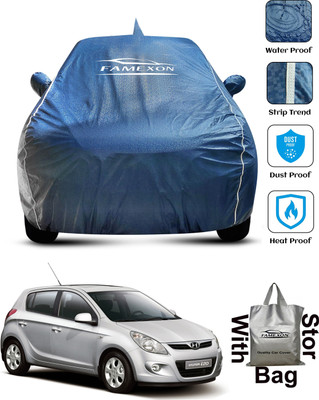 FAMEXON Car Cover For Hyundai i20 (With Mirror Pockets)(Blue)