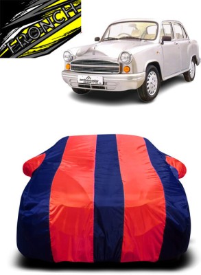 FRONCH Car Cover For HM Ambassador Grand (With Mirror Pockets)(Red, Blue)