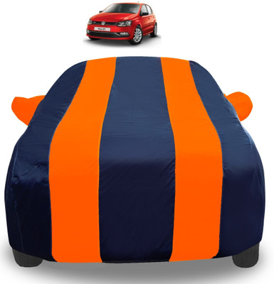 Auto Hub Car Cover For Volkswagen Polo GT (With Mirror Pockets)(Orange)