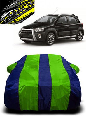 FRONCH Car Cover For Toyota Etios Cross 1.4L VD Diesel (With Mirror Pockets)(Green, Blue)