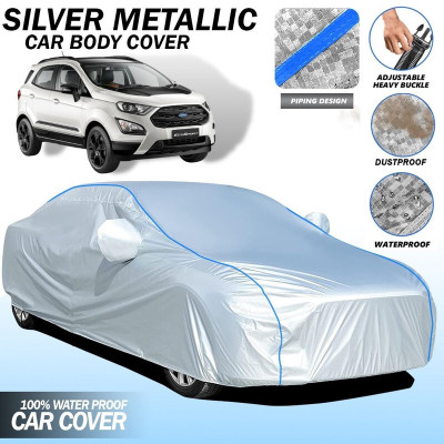 Delphinium Car Cover For Ford Ecosport, Ecosport 1.0 Ecoboost Trend Plus, Universal For Car (With Mirror Pockets)(Silver, Blue)
