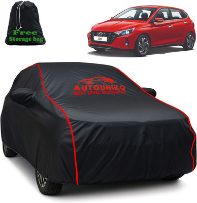 autouniko Car Cover For Hyundai i20 (With Mirror Pockets)(Black)