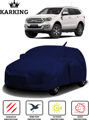 KARKING Car Cover For Ford Endeavour (With Mirror Pockets)(Blue)