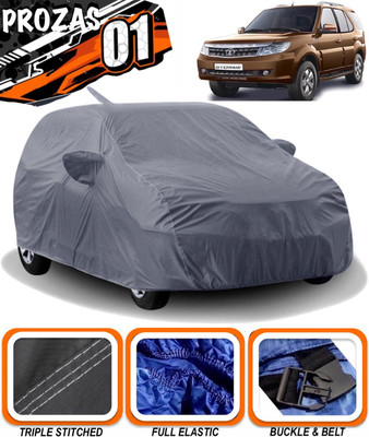 prozas Car Cover For Tata Safari Storme (With Mirror Pockets)(Grey)