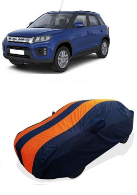 QLAX Car Cover For Maruti Vitara Brezza VXI AT Petrol (With Mirror Pockets)(Orange)