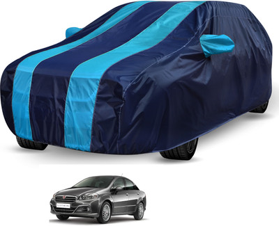 Auto Hub Car Cover For Fiat Linea (With Mirror Pockets)(Blue)