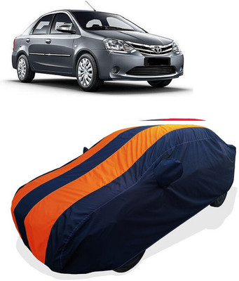Coxtor Car Cover For Toyota Etios (With Mirror Pockets)(Orange)
