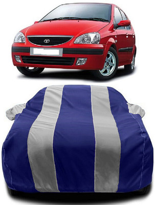 Autoprime Car Cover For Tata Indica Turbo (With Mirror Pockets)(White, Blue)