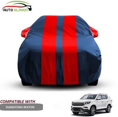 AUTO ALAXON Car Cover For SsangYong Rexton (With Mirror Pockets)(Blue, Red)