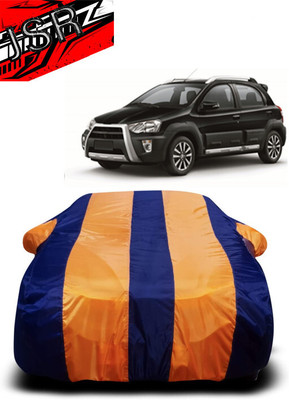 J S R Car Cover For Toyota Etios Cross (With Mirror Pockets)(Orange, Blue)
