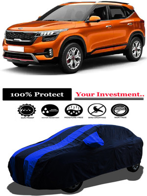 Amexride Car Cover For Kia Seltos HTX IVT G Petrol (With Mirror Pockets)(Multicolor)