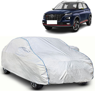WSK Car Cover For Hyundai Venue (With Mirror Pockets)(Silver, Blue)