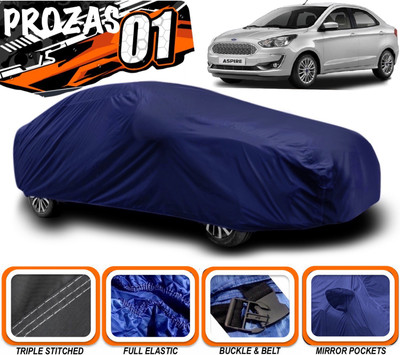 prozas Car Cover For Ford Figo Aspire (With Mirror Pockets)(Blue)