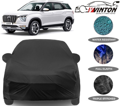 V VINTON Car Cover For Hyundai Alcazar (With Mirror Pockets)(Black)