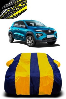 FRONCH Car Cover For Renault Kwid (With Mirror Pockets)(Yellow, Blue)