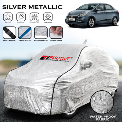 SPMOTIVE Car Cover For Hyundai Xcent (With Mirror Pockets)(Silver)