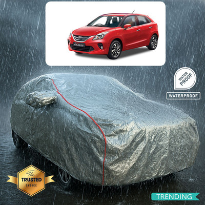 GOSHIV-car and bike accessories Car Cover For Toyota Glanza V CVT Petrol (With Mirror Pockets)(Silver, Red)