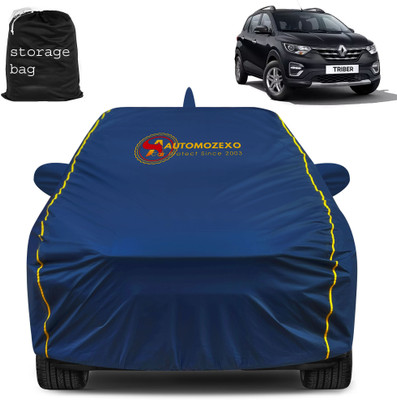 AUTOMOZEXO Car Cover For Renault Triber (With Mirror Pockets)(Blue)