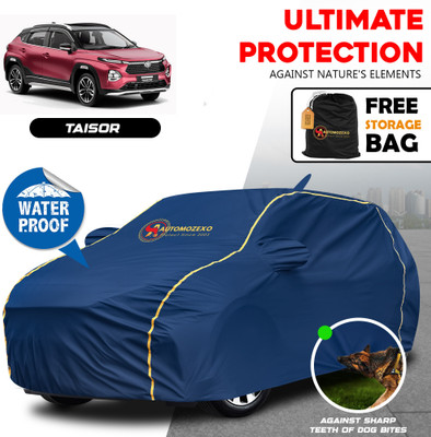 AUTOMOZEXO Car Cover For Toyota Universal For Car (With Mirror Pockets)(Blue)