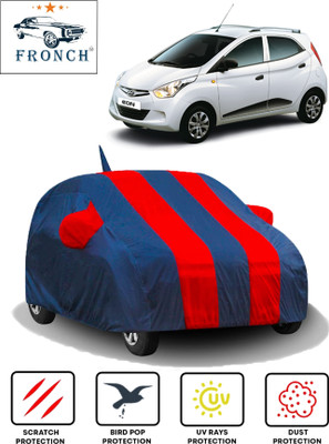 FRONCH Car Cover For Hyundai Eon (With Mirror Pockets)(Red, Blue)