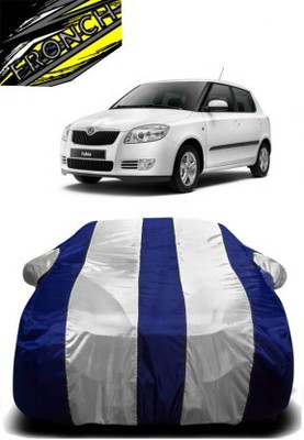 FRONCH Car Cover For Chevrolet UVA (With Mirror Pockets)(White, Blue)