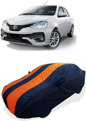 Coxtor Car Cover For Toyota Platinum Etios 1.5 GX (With Mirror Pockets)(Orange)