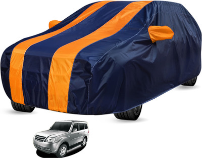 Auto Hub Car Cover For Tata Sumo Grande (Without Mirror Pockets)(Black, Orange)