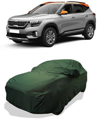 QLAX Car Cover For Maruti Seltos HTX 1.5 Diesel Dual Tone (With Mirror Pockets)(Green)