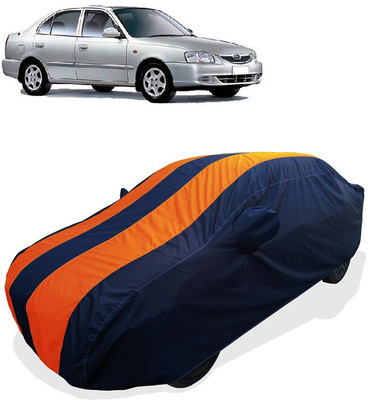 Coxtor Car Cover For Hyundai Accent 1.5i (With Mirror Pockets)(Orange)