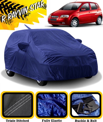 R Rayvin Star Car Cover For Chevrolet Aveo Uva (With Mirror Pockets)(Blue)