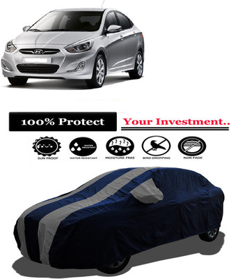 Amexride Car Cover For Hyundai Accent 1.6i (With Mirror Pockets)(Grey)