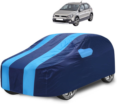 Caronix Car Cover For Volkswagen Polo Cross (With Mirror Pockets)(Blue)