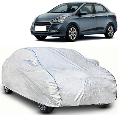 WSK Car Cover For Hyundai Xcent (With Mirror Pockets)(Silver, Blue)