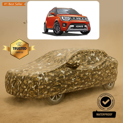 GOSHIV-car and bike accessories Car Cover For Maruti Ignis (With Mirror Pockets)(Yellow, White)