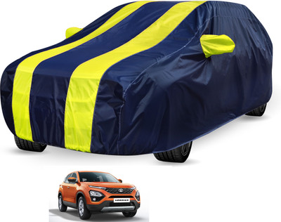 Auto Hub Car Cover For Tata Harrier (With Mirror Pockets)(Blue, Yellow)