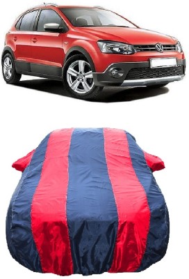 Wegather Car Cover For Volkswagen Polo Cross (With Mirror Pockets)(Red)