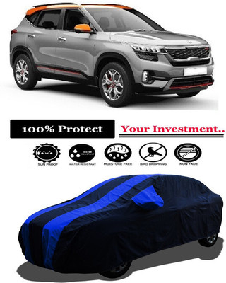 Amexride Car Cover For Kia Seltos GTK 1.4 Dual Tone (With Mirror Pockets)(Multicolor)