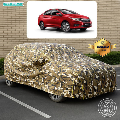 PAGORA Car Cover For Honda City i VTEC V (With Mirror Pockets)(Yellow, Multicolor)