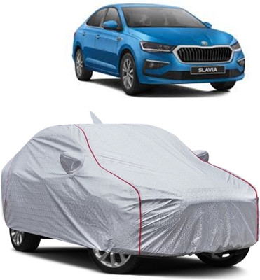 WRAPSTRIC Car Cover For Skoda Slavia (With Mirror Pockets)(Silver)