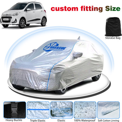 GARREGE Car Cover For Hyundai Grand i10 (With Mirror Pockets)(Silver, Grey, For 2019, 2020, 2021, 2022, 2023, 2024 Models)