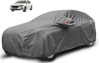 Auto Hub Car Cover For Skoda Slavia (With Mirror Pockets)(Grey)