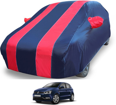 MOCKHE Car Cover For Volkswagen Polo (With Mirror Pockets)(Red)