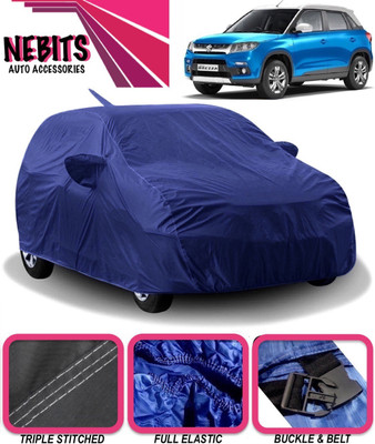 NEBITS Car Cover For Maruti Suzuki Vitara Brezza (With Mirror Pockets)(Blue)