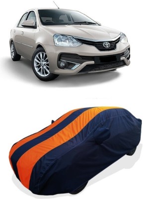 Coxtor Car Cover For Toyota Platinum Etios 1.5 G Petrol (With Mirror Pockets)(Orange)