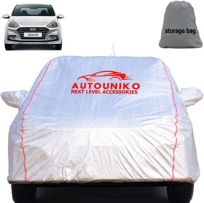 autouniko Car Cover For Hyundai Xcent, Xcent 1.1 CRDi Base, Xcent 1.1 CRDi S, Xcent 1.1 CRDi SX Option (With Mirror Pockets)(Silver)